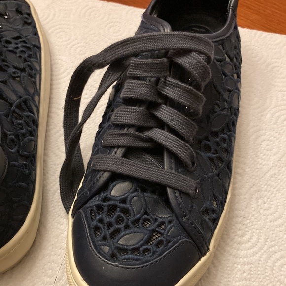 Tory Burch Navy Lace Sneakers - Picture 9 of 11